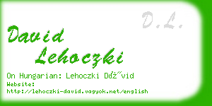 david lehoczki business card